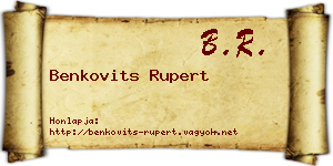 Benkovits Rupert névjegykártya